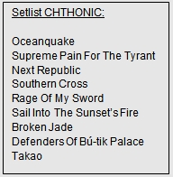 Setlist Chthonic